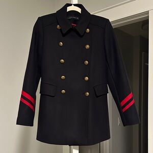 Sophisticated Coat with Red Accents